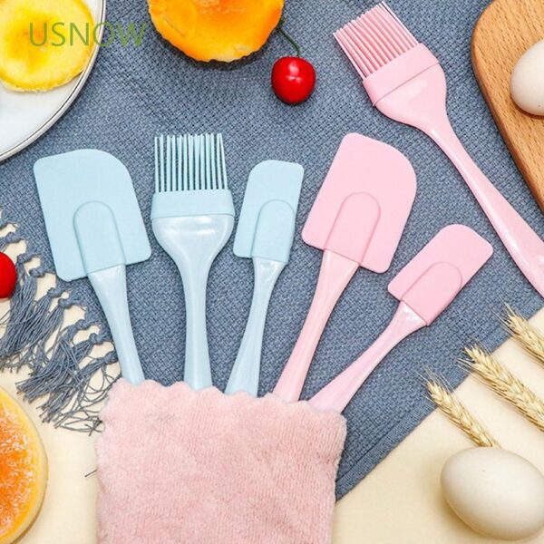 3 in 1 Set Silicone BBQ Oil Brush Spatula For Cupcake Cake Decorating Baking