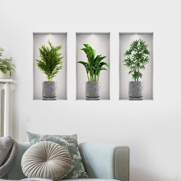 3D Vase Sticker Wall Sticker Home Decoration rectangle