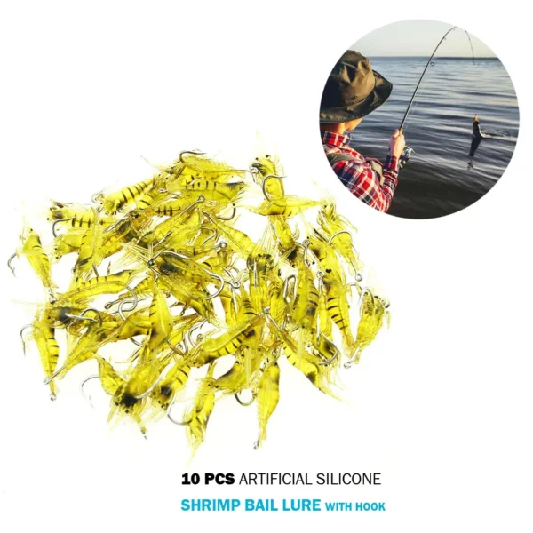 10pcs 4CM Shrimp Fishing Lure Soft lure Shrimps Soft Baits Artificial Shrimp Soft Bait Fake Lures Bionic Shrimp Worm For Fishing Bait Hook Lures Fishing Supplies