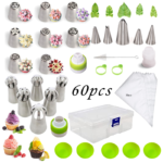 60Pcs/Set Cake Decorating tool kit with Russian Nozzles Ball Nozzles